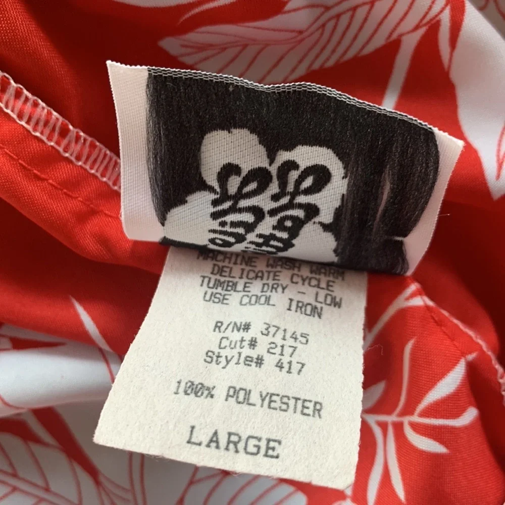 Vintage Hilo Hattie Muumuu Hawaiian Butterfly Sleeve Floral Midi Dress Size L - Picture 6 of 7